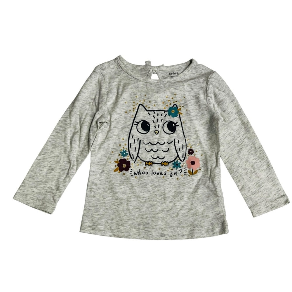 Carter's Heather Gray Owl Long Sleeve Tee